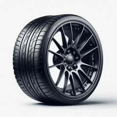 Obraz premium Wheels, tires and discs , Car tire isolated on white background, transparent png 