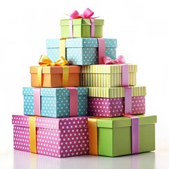 Obraz premium birthday gift box in a white background