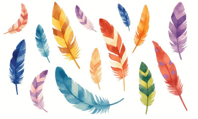 Watercolor Feathers Collection 
