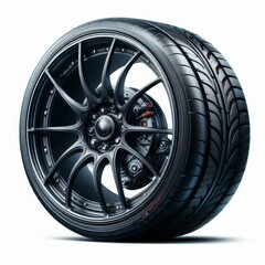 Obraz premium Wheels, tires and discs , Car tire isolated on white background, transparent png 