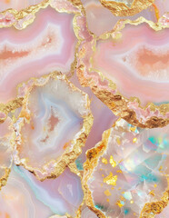 Agate Crystal Geode Gemstone Blush Gold