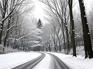 winter road in the forest