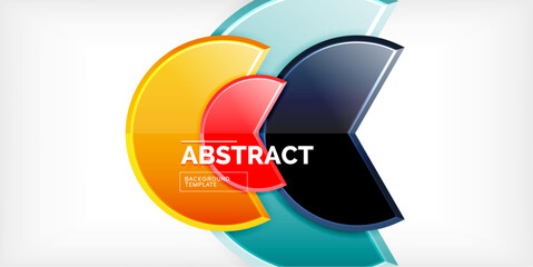 Obraz premium Glass reflective geometric round shapes background. Vector Illustration For Wallpaper, Banner, Background, Card, Book Illustration, landing page