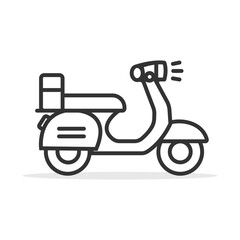 Fototapeta premium Motorcycle scooter delivery icon isolated vector illustration.