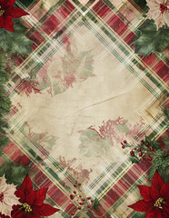Shabby Chic Christmas Tartan Background