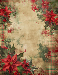 Shabby Chic Christmas Tartan Background