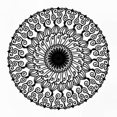 Simple mandala design for coloring. Beautiful mandala art for coloring book,floral mandala,mandala design for adults coloring book.
