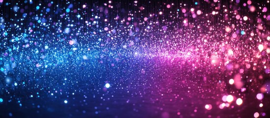 Obraz premium Abstract background with blue and purple glitter bokeh lights.