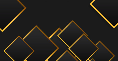 Geometric black and gold background  with various line shapes for your design