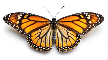 Fototapeta premium Close-up image of a Monarch Butterfly Danaus plexippus on a white background