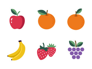 set of fruits vector illustration 