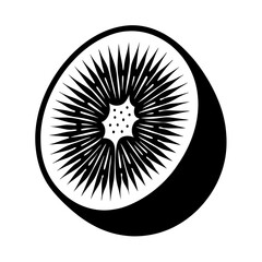 Kiwi fruit and slice silhouette vector illustration 