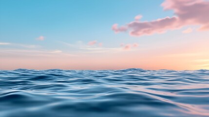 Obraz premium Enchanting Coastal Sunrise A Tranquil Ocean Landscape at Dawn with Soft Waves and a Serene Reflective Surface Mirroring the Ethereal Sky