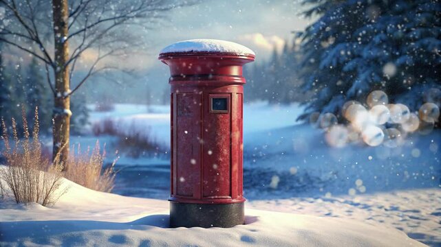 mail post on the side of the road covered in snow and heavy snowfall