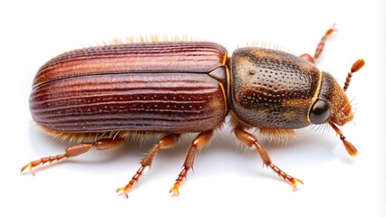 Fototapeta premium Close-up of a bark beetle Phloeosinus aubei isolated on white background