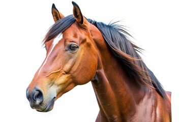 Obraz premium Close-up of a glass horse figurine on a white background