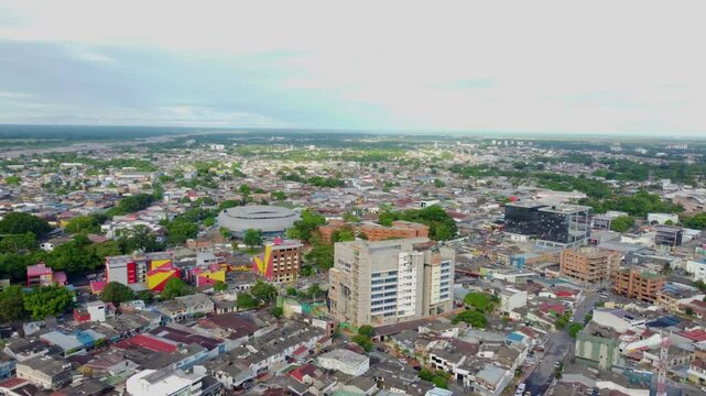 fly above villavicencio city - colombia