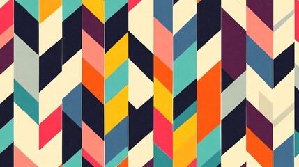 Colorful geometric pattern with chevron shapes.