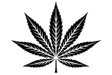 marijuana leaf silhouette vector art illustration