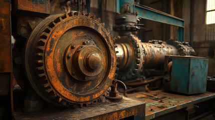 Abandoned Machinery in a Rusty Forgotten Factory