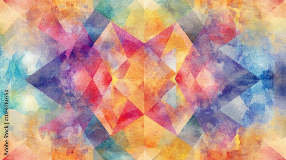 Poster abstract watercolor texture featuring sacred geometry a creative pattern for graphic design showcasi
