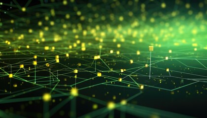 Obraz premium Futuristic High Tech green and yellow background