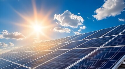 Flat design showcasing a rooftop with solar energy panels harnessing the power of the sun s rays as a clean renewable energy solution for sustainable living and a eco friendly future