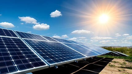 Renewable energy rooftop solar panels in flat design Clean green sustainable electricity from sun rays and photovoltaic technology for eco friendly homes and buildings