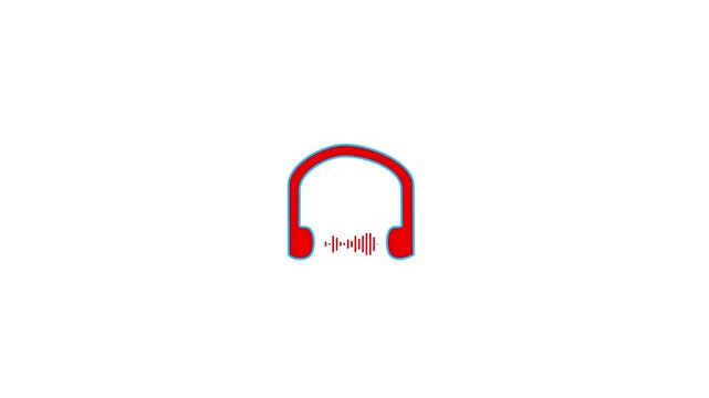 Technology wireless headphones isolated on white background. headphones icon animation. Helpline chat logotype pictogram animation.