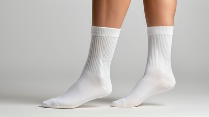 High-quality socks mockup displaying a folded pair with a basic, clean design. Perfect for apparel presentations or e-commerce product displays, ready for customization