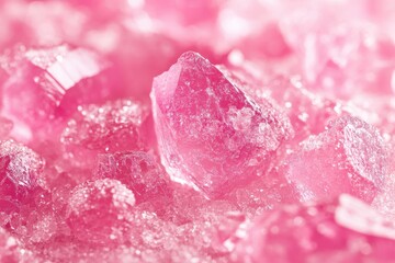 Pink crystals sparkle close up. A beautiful, abstract background image for websites, blog posts, and more.