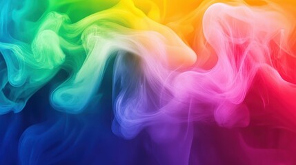 Obraz premium Vibrant spectrum of smoke on black background