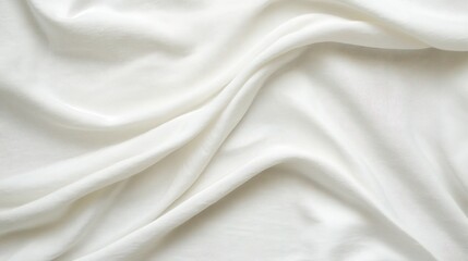 Smooth, white fabric with soft folds. Perfect for a simple, elegant background or to add texture.