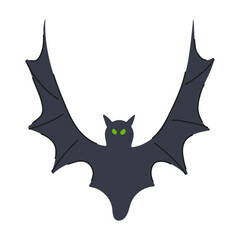 eerie bat halloween cartoon. wings darkness, pumpkin witch, ghost creepy eerie bat halloween sign. isolated symbol vector illustration