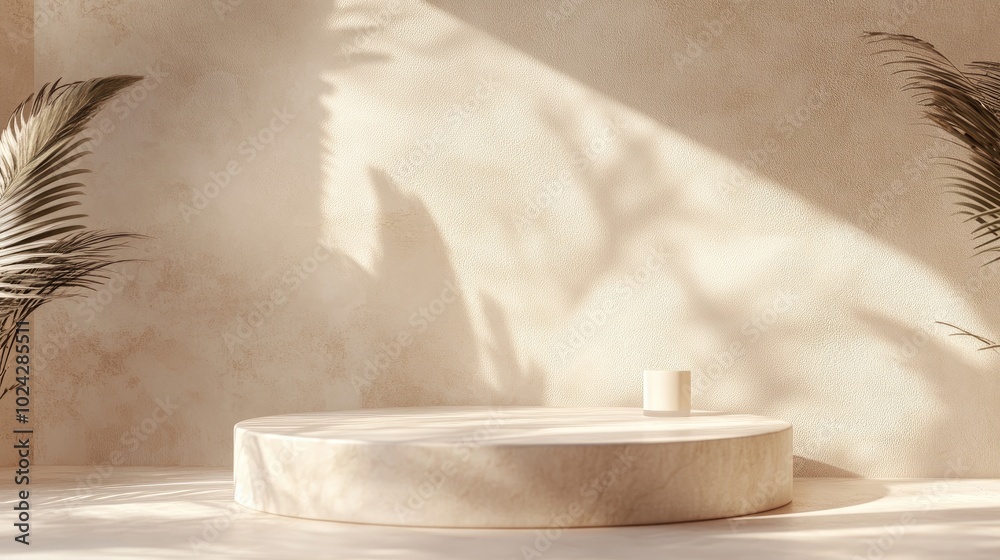 Poster 3d rendering of a neutral product background ideal for showcasing fashion and cream cosmetics elegan