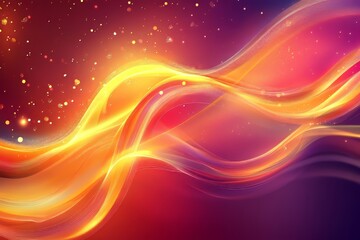 Obraz premium Vibrant abstract image featuring colorful light waves and sparkles on a gradient background, perfect for creative and artistic projects.