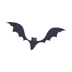 darkness bat halloween cartoon. pumpkin witch, ghost creepy, lantern cobweb darkness bat halloween sign. isolated symbol vector illustration