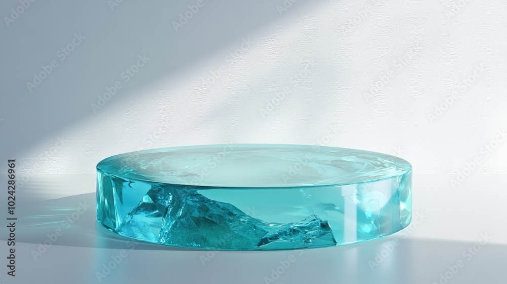 Poster 3d rendered abstract podium on a white background gemstone pedestal for product display isolated cry