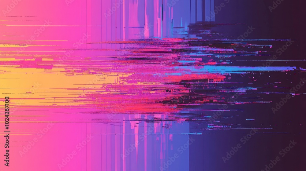 Poster Abstract Multicolor Glitch Background Pixel Distortion Color Noise Rgb 3D Glitch Effect Hardware Failure Tv Signal Damage Vhs Retro Futurism Style Wallpaper