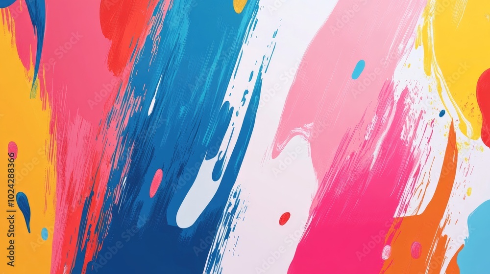 Poster Abstract wall art featuring vibrant color splashes designed as a vector background for packaging and creative projects