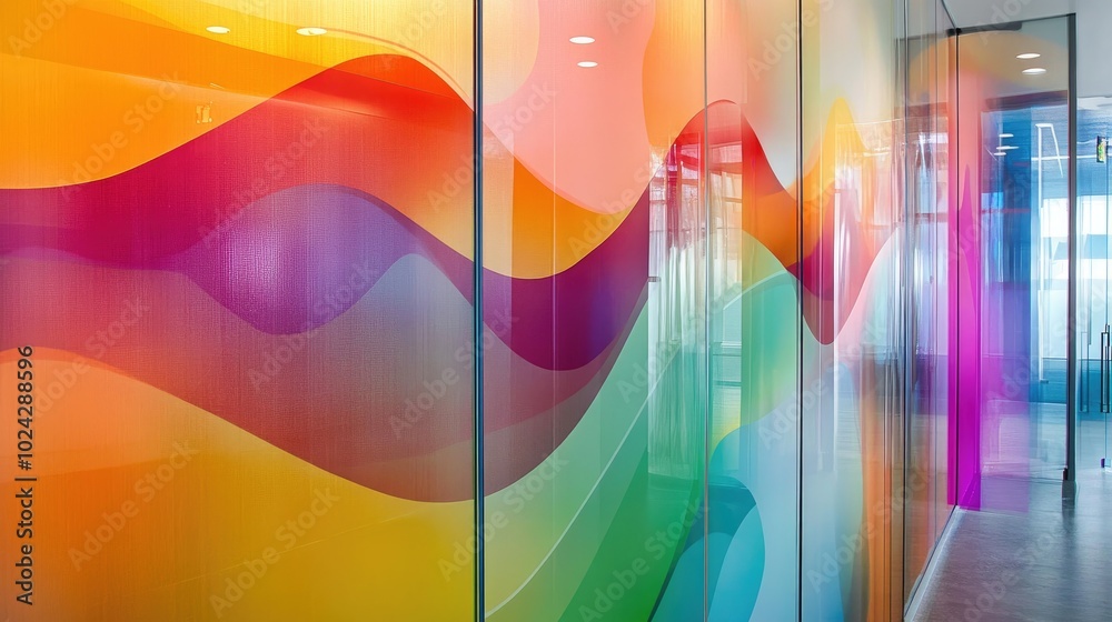 Poster abstract design artwork for glass partition graphics