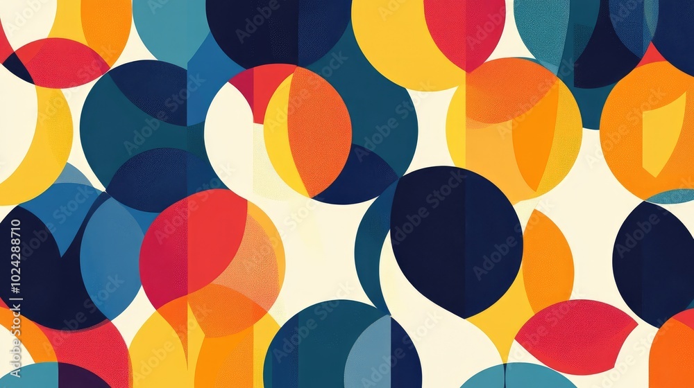 Aufkleber Abstract multicolored circular geometric pattern background
