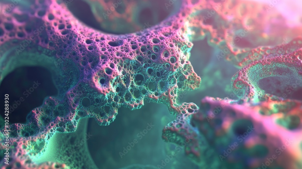 Aufkleber colorful abstract fractal in a fantasy 3d rendering