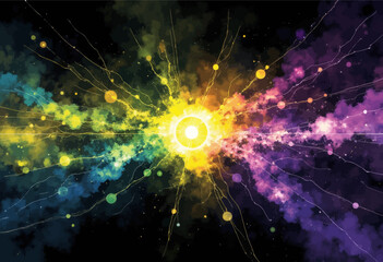Obraz premium Colorful Nebula Explosion in Space