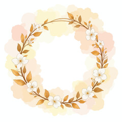 Obraz premium Floral Wreath with Soft Pastel Background