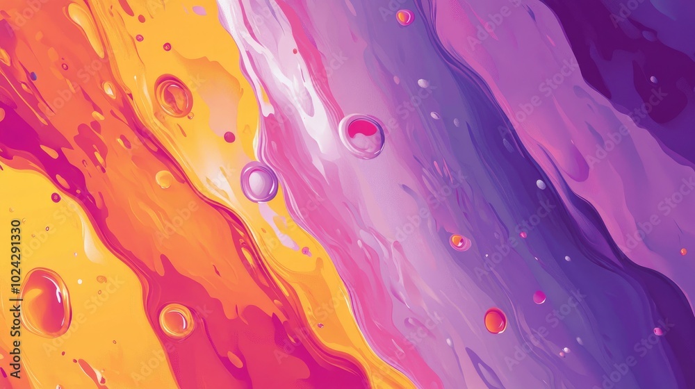 Poster abstract wall art featuring vibrant color splashes designed as a vector background for packaging and