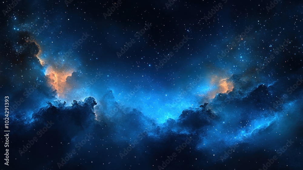 Wall mural a stunning view of a nebula in space, with swirling clouds of gas and dust illuminated by the light 