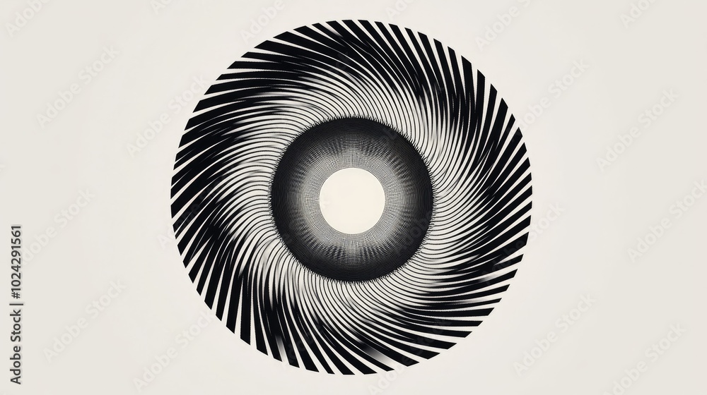 Aufkleber Abstract radial geometric design with concentric patterns Geometric radial element in a creative composition