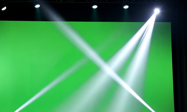 Beams lights on stage green screen