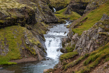 Breiðdalsàfoss waterfall on Vattarnes peninsula in East Iceland